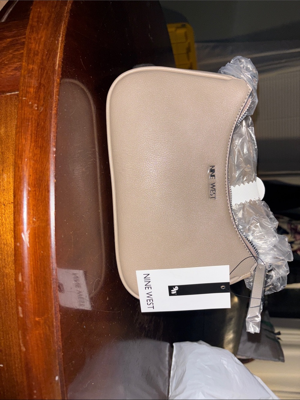 Nine West Taupe Pebbled Shoulder Bag